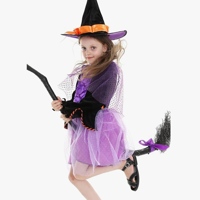 Iskolai Halloween Party Boszorkány jelmez hegyes kalappal